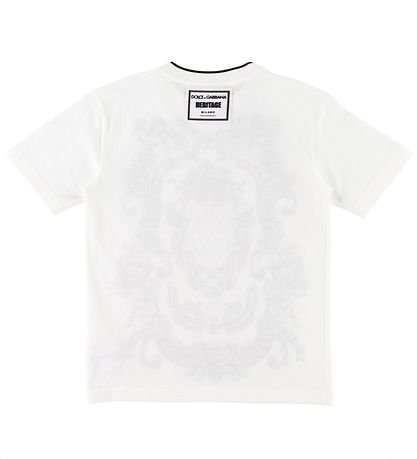 Dolce & Gabbana T-shirt - Creme m. Mønster