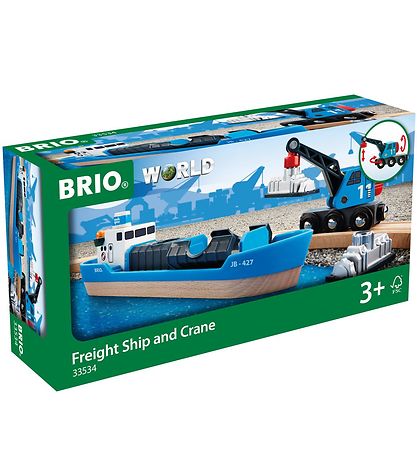 BRIO World Fragtskib og Kran - Blå 33534