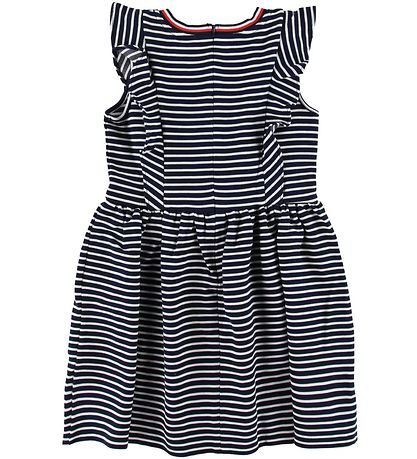 Tommy Hilfiger Kjole - Navy/Hvidstribet m. Flæser