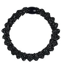 Kknekki Hårelastik - Mørkegrå Glimmer m. Lace