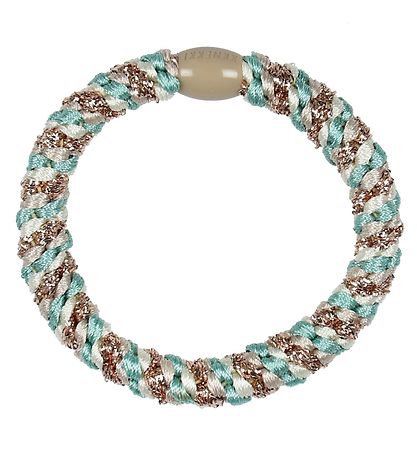 Kknekki Hårelastik - Turkis/Beige Glimmer