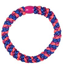 Kknekki Hårelastik - Elektrisk Blå/Pink Glimmer