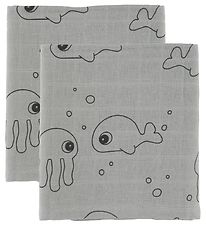 Done By Deer Babysvøb - 120x120 - 2 stk - Sea Friends - Grå