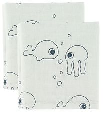 Done By Deer Babysvøb - 120x120 - 2 stk - Sea Friends - Blå