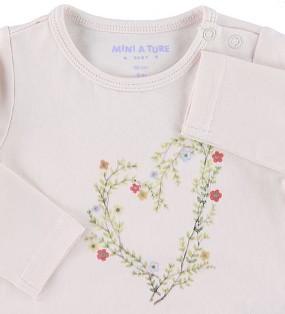 Mini A Ture Body l/æ - Alara - Rosa m. Print