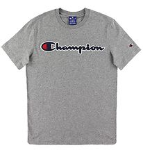 Champion Fashion T-shirt - Gråmeleret m. Logo