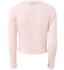 Hound Bluse - Cropped - Strik - Soft Peach m. Hulmønster