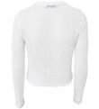 Hound Bluse - Cropped - Strik - Hvid m. Hulmønster