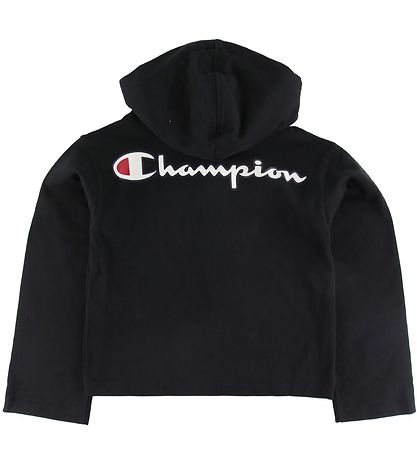 Champion Fashion Hættetrøje - Crop - Sort m. Logo