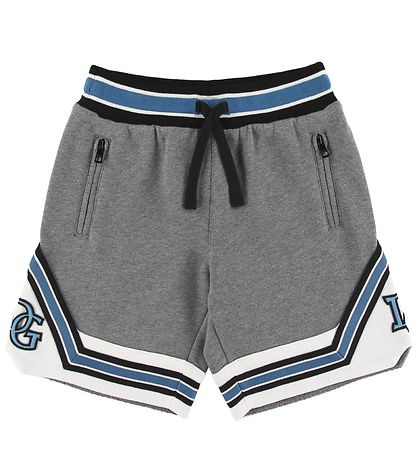 Dolce & Gabbana Sweatshorts - Gråmeleret m. Hvid/Blå