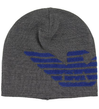 Emporio Armani Gaveæske - Hue/Tørklæde - Bomuld/Uld - Grå/Blå