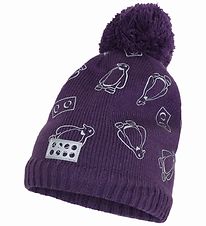 LEGO® Duplo Hat - Knitted - LWAripo - Purple w. Penguins