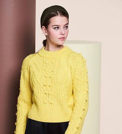 Hound Bluse - Strik - Lime m. Mønster