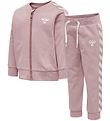 Hummel Sweatsæt - HMLBille - Rosa m. Hvid