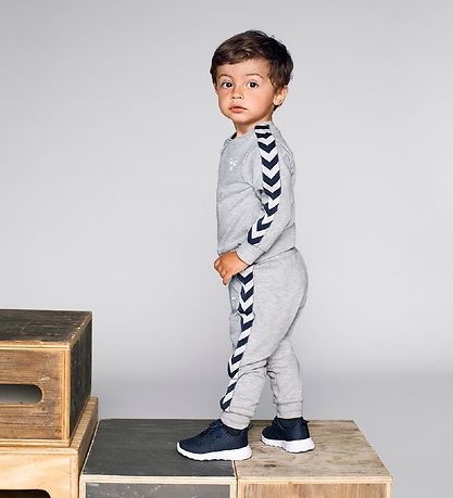 Hummel Sweatsæt - HMLBille - Gråmeleret
