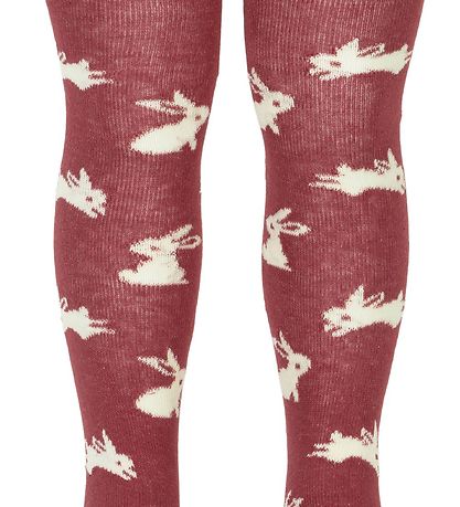 Minymo Strømpebukser - Roan Rouge m. Kaniner