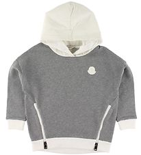 Moncler Hættetrøje - Gråmeleret/Hvid