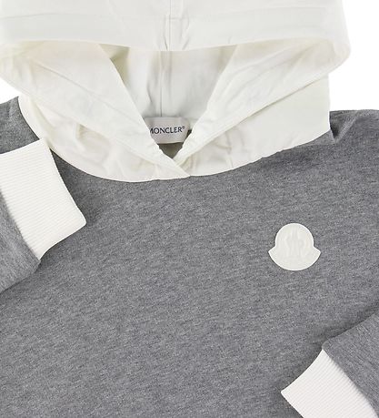 Moncler Hættetrøje - Gråmeleret/Hvid