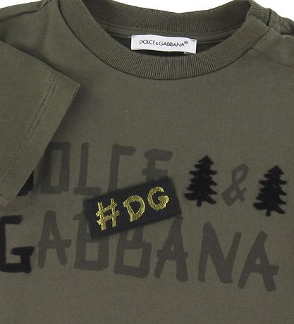 Dolce & Gabbana T-shirt - Giardiniere Maschio - Armygrøn m. Prin