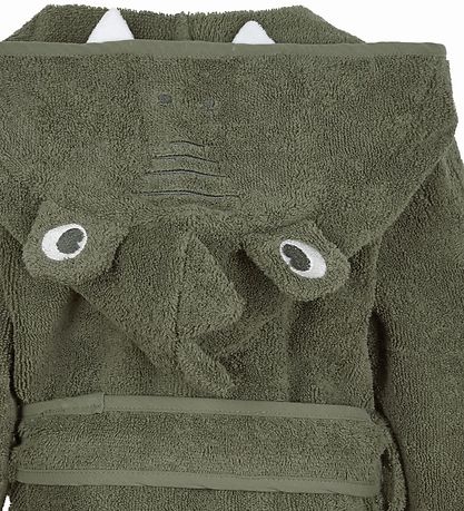 Pippi Baby Badekåbe - Deep Lichen Green m. Drage