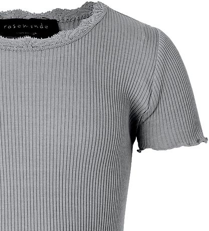 Rosemunde T-shirt - Silke/Bomuld - Lysegrå