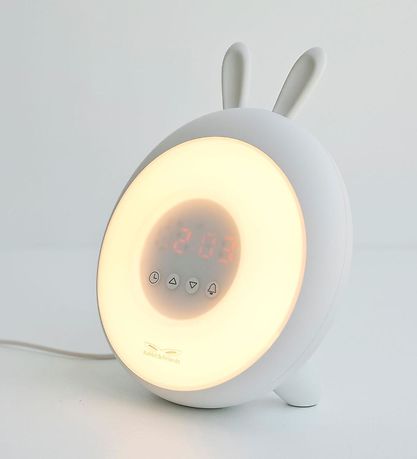 Rabbit & Friends Vækkeur m. Lys - 20x15x6 cm - Wake Up - Blå