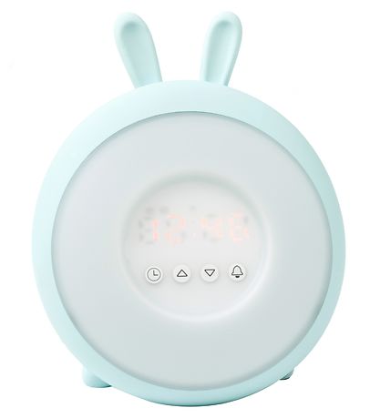 Rabbit & Friends Vækkeur m. Lys - 20x15x6 cm - Wake Up - Blå