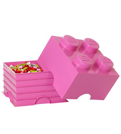 LEGO® Storage Opbevaringsboks - 4 Knopper - 25x25x18 - Pink