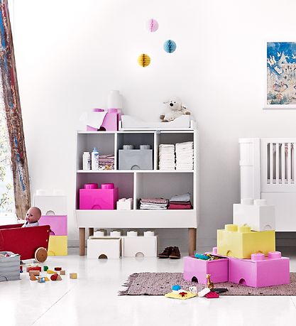 LEGO® Storage Opbevaringsboks - 4 Knopper - 25x25x18 - Pink