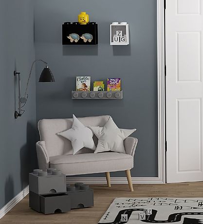 LEGO® Storage Opbevaringsskuffe - 4 Knopper - 25x25x18 - Grå