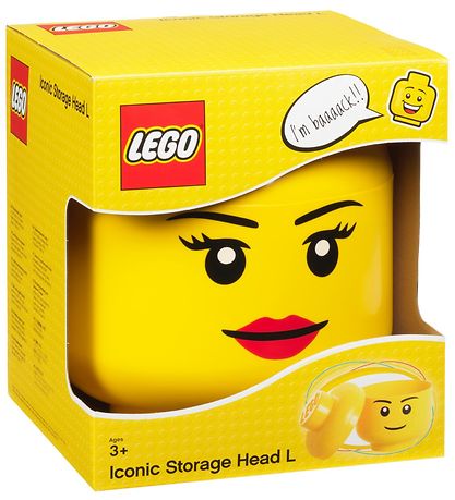 LEGO® Storage Opbevaringsboks - Stor - Hoved - 27 cm - Pige