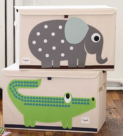 3 Sprouts Opbevaringskasse - 38x61x37 - Elefant