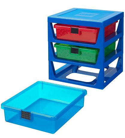 LEGO® Storage Opbevaring m. 3 Skuffer - 34x32x38 - Blå