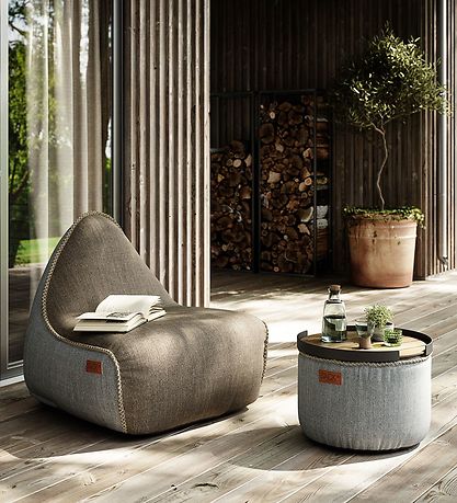 SACKit Sækkestol - Cobana Lounge Chair - 96x80x70 cm - Brun/Hvid