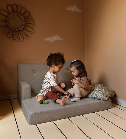 by KlipKlap Sofa - Kids Sofa - 100 cm - Sand/Sand