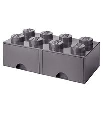 LEGO® Storage Opbevaringsskuffe - 8 Knopper - 50x25x18 - Mørkegr