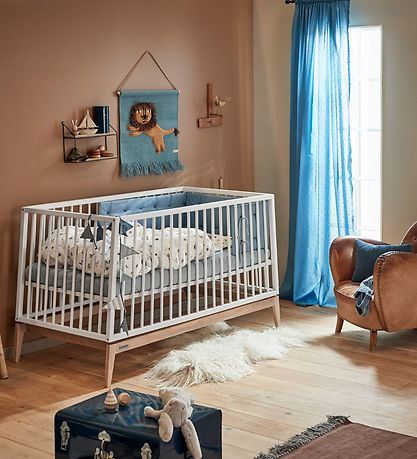 Leander Luna Babyseng - 140x70 - Hvid/Eg