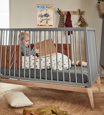 Leander Luna Babyseng - 120x60 - Grå/Eg