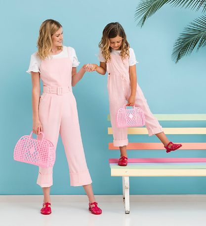 Sun Jellies Stor Foldekurv - Retro - 37x30x11 cm - Pink