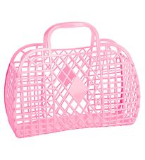 Sun Jellies Stor Foldekurv - Retro - 37x30x11 cm - Bubblegum Pin