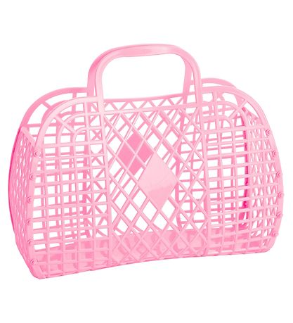 Sun Jellies Stor Foldekurv - Retro - 37x30x11 cm - Bubblegum Pin
