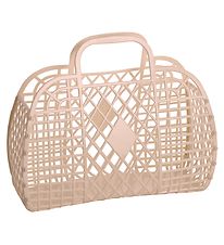 Sun Jellies Stor Foldekurv - Retro - 37x30x11 cm - Latte