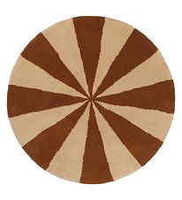 Ferm Living Gulvtæppe - 70 cm - Uld - Dark Brick/Off White