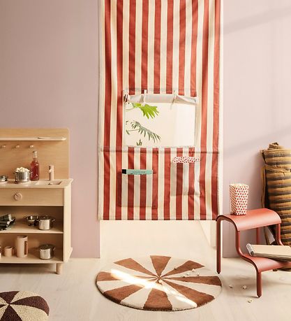 Ferm Living Gulvtæppe - 70 cm - Uld - Dark Brick/Off White