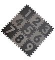 BabyDan Legegulv - 90x90 - Lysegrå/Mørkegrå m. Tal
