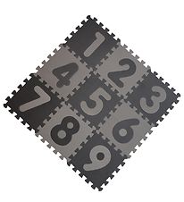 BabyDan Legegulv - 90x90 - Lysegrå/Mørkegrå m. Tal