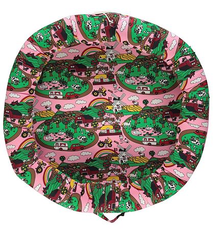 Småfolk Babynest - 75x75 - Lyserød m. Landskab