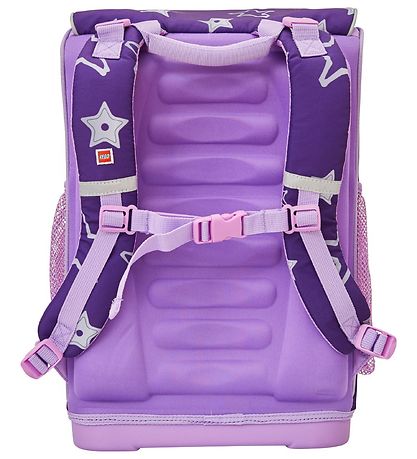 LEGO® Skoletaske m. Gymnastikpose - Stars - Lilla m. Stjerner
