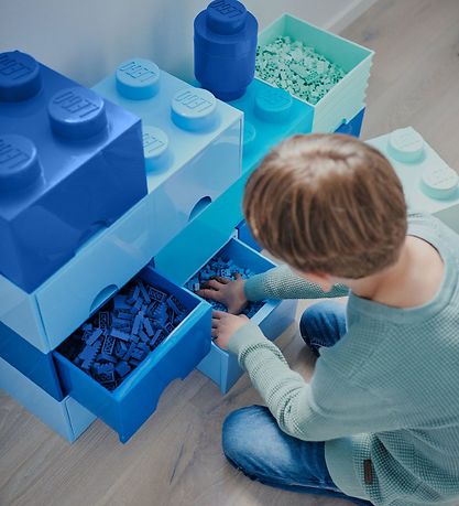 LEGO® Storage Opbevaringsboks - 4 Knopper - 25x25x18 - Aqua Ligh