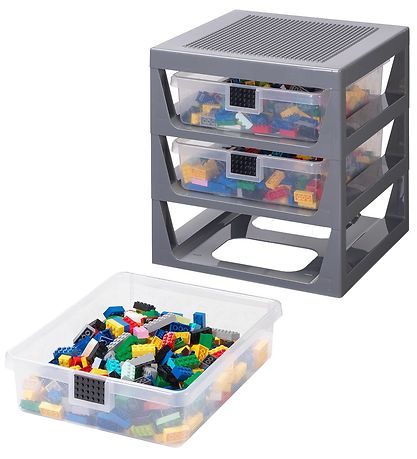 LEGO® Storage Opbevaring m. 3 skuffer - 32x34x37 - Grå